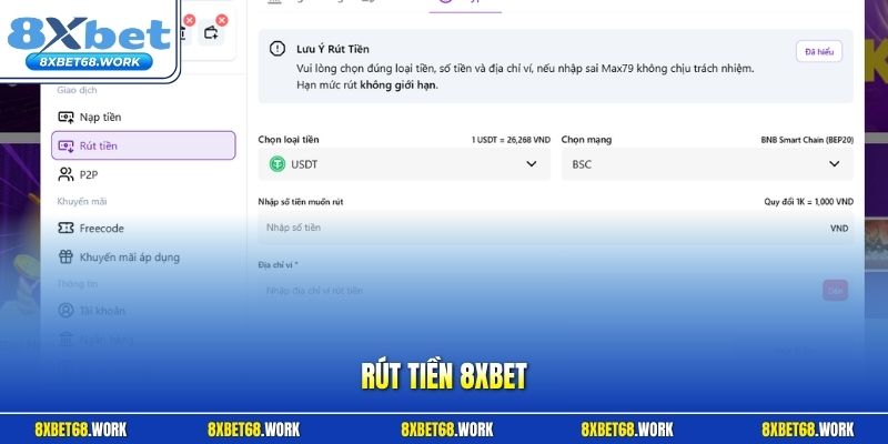 Rút Tiền 8xbet